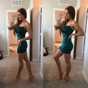 Beautiful tinsel green minidress